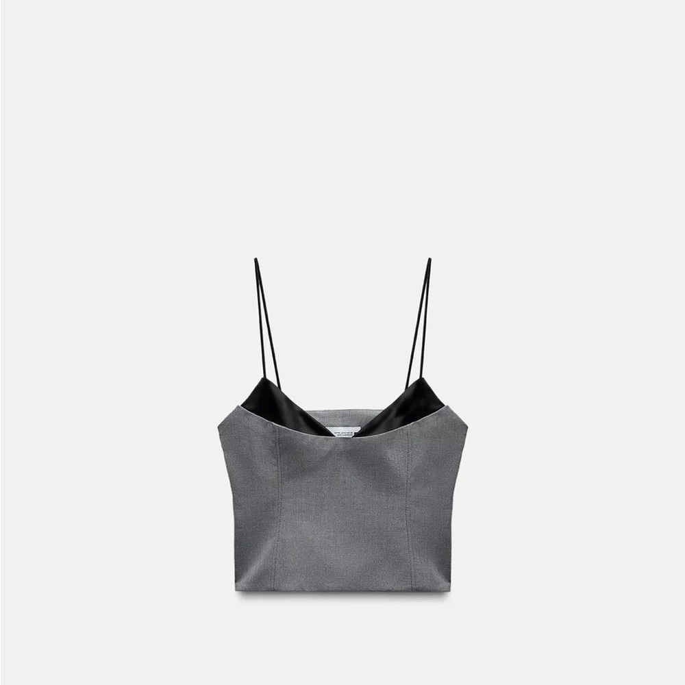 Zara satin effect combination strappy top xs